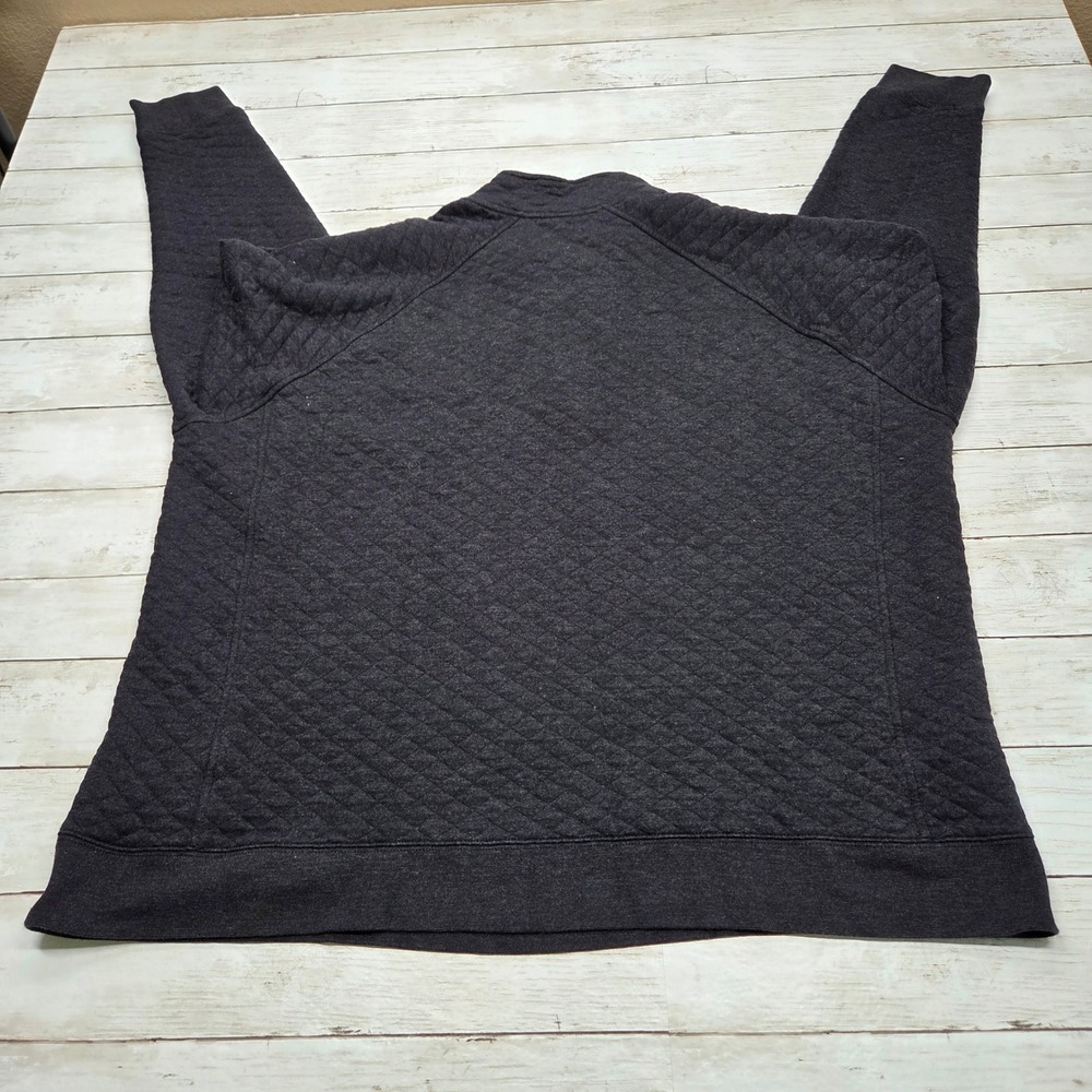 Eddie Bauer Quilted Mock Neck Pullover Mens XXL Gray Snap Button Sweatshirt - Picture 6 of 9